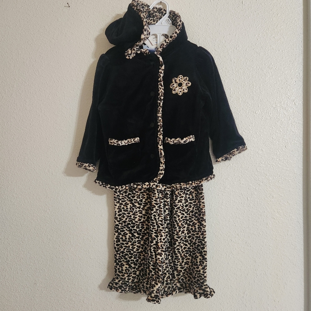 Mini Wear  Black and Tan Soft Velvet 2 Piece Set